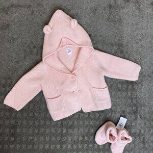 Baby Gap Baby Bear Cardigan Milkshake Pink